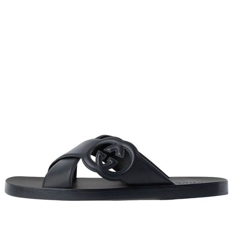 Gucci Interlocking G Slide Sandals 'Black' 738471-US000-1000